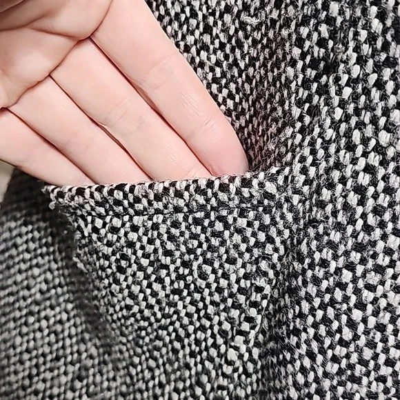 NINE WEST pea coat Size 4 black white - Picture 7 of 8